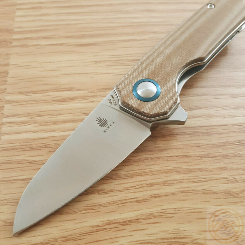 Kizer Cutlery Lieb Folding Knife 2.5" N690 Steel Blade Brown Micarta Handle V2541N4 -Kizer Cutlery - Survivor Hand Precision Knives & Outdoor Gear Store