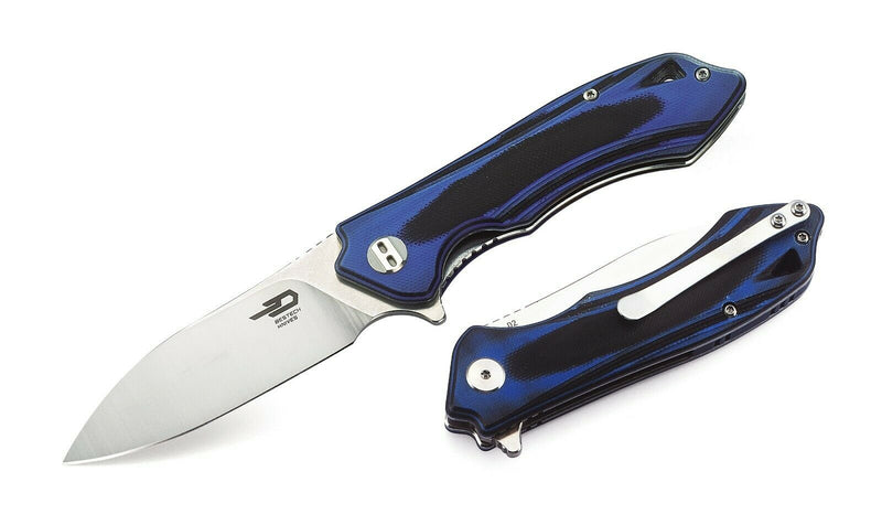 Bestech Knives Beluga Folding Knife 3" D2 Tool Steel Blade Black/Blue G10 Handle G11G2 -Bestech Knives - Survivor Hand Precision Knives & Outdoor Gear Store