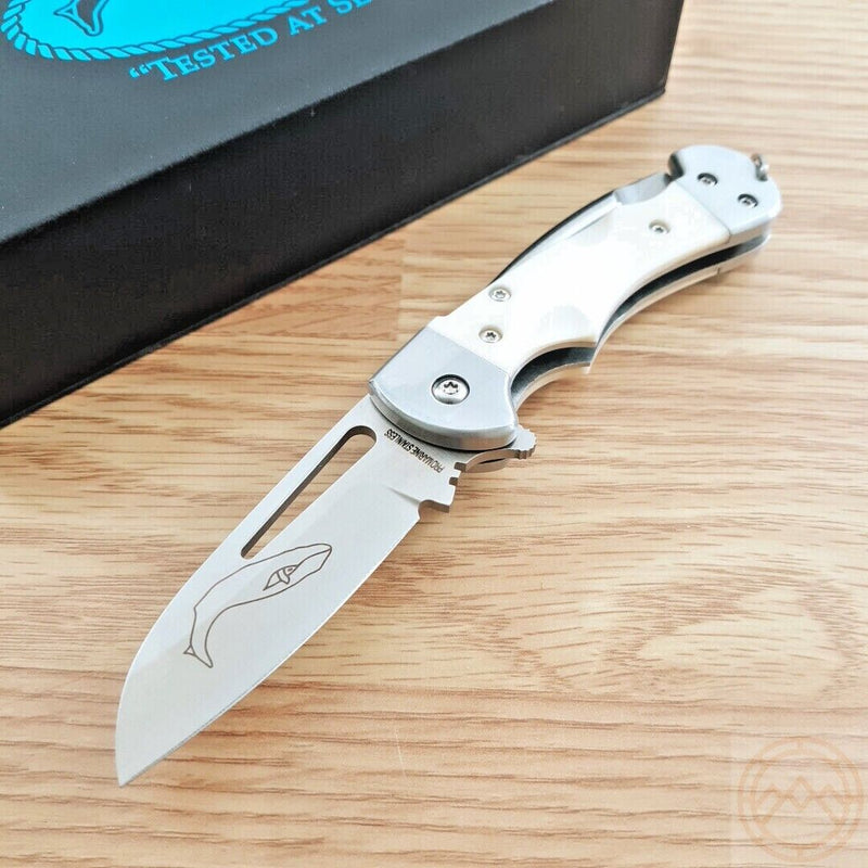 Myerchin Generation 2 Crew Folding Knife 2.5" German Steel Blade White Bone Handle AF377 -Myerchin - Survivor Hand Precision Knives & Outdoor Gear Store