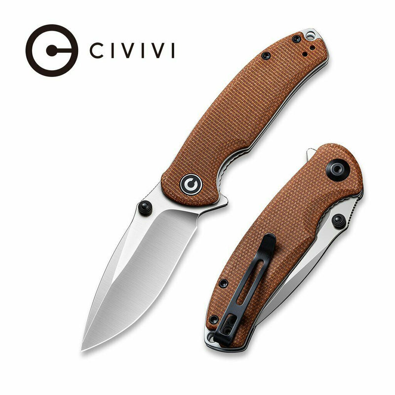 Civivi Pintail Liner Folding Knife 3" CPM S35VN Steel Blade Brown Micarta Handle C2020A -Civivi - Survivor Hand Precision Knives & Outdoor Gear Store