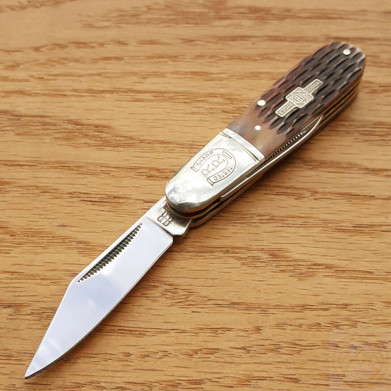 Rough Ryder Barlow Pocket Knife Stainless Steel Blades Amber Jigged Bone Handle 201 -Rough Ryder - Survivor Hand Precision Knives & Outdoor Gear Store