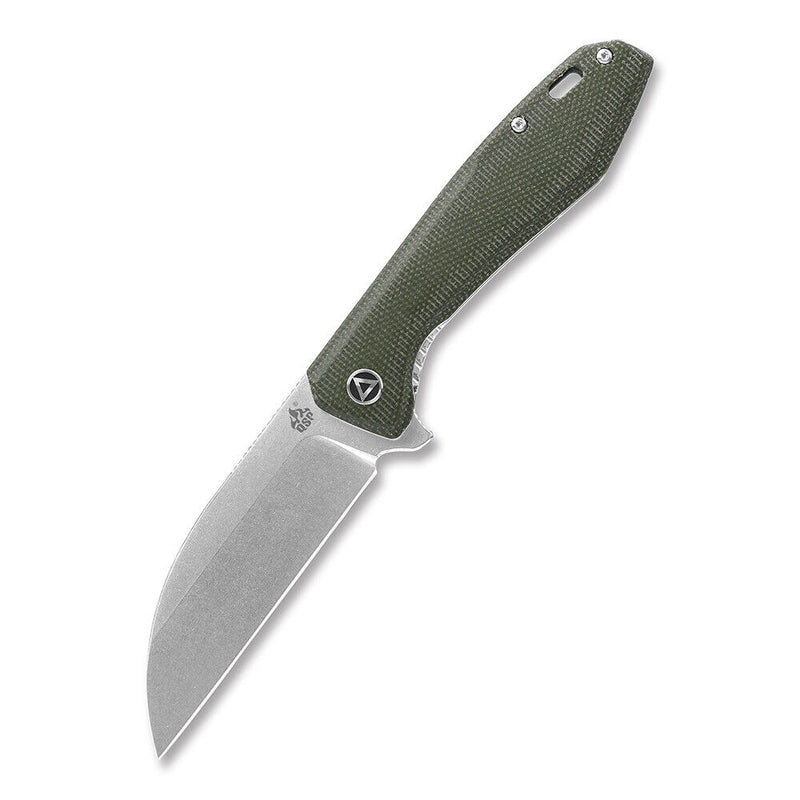 QSP Knife Pelican Folding Knife 3.63" CPM S35VN Steel Blade Green Micarta Handle 118E1 -QSP Knife - Survivor Hand Precision Knives & Outdoor Gear Store