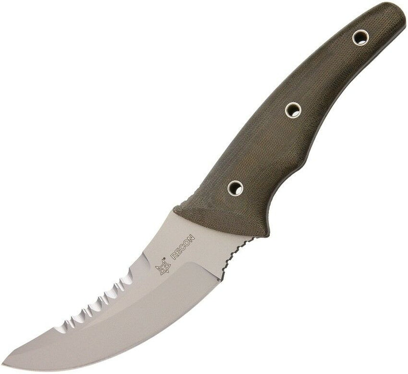 Fox Recon Fixed Knife 4.75" N690Co Steel Full Tang Blade Green Micarta Handle X512OD -Fox - Survivor Hand Precision Knives & Outdoor Gear Store