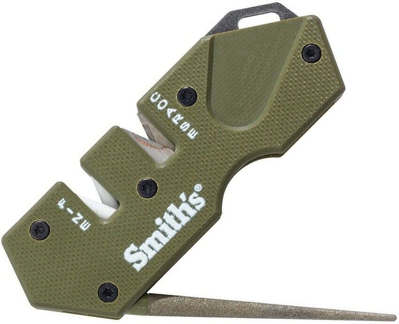 Smith's Sharpeners PP1 Mini Tactical Sharpener Diamond Rod Ceramic Carbide Green 50984 -Smith´s Sharpeners - Survivor Hand Precision Knives & Outdoor Gear Store