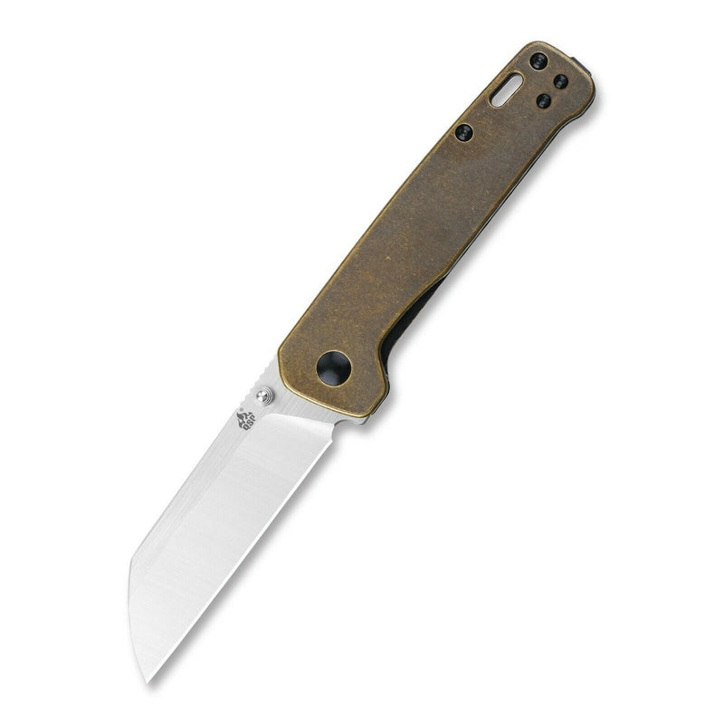 QSP Knife Penguin Linerlock Folding Knife 3" D2 Tool Steel Blade Brass Handle 130F -QSP Knife - Survivor Hand Precision Knives & Outdoor Gear Store