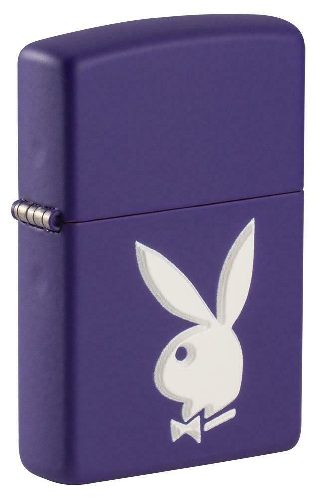 Zippo Playboy Rabbit Lighter Purple All Metal Construction Dimensions: 1.44" x 2.25" 17097 -Zippo - Survivor Hand Precision Knives & Outdoor Gear Store