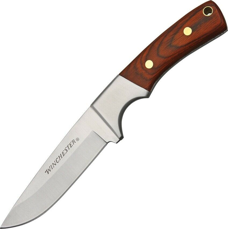 Winchester Hunter Fixed Knife 3.88" Stainless Steel Drop Point Blade Brown Wood Handle 1340 -Winchester - Survivor Hand Precision Knives & Outdoor Gear Store