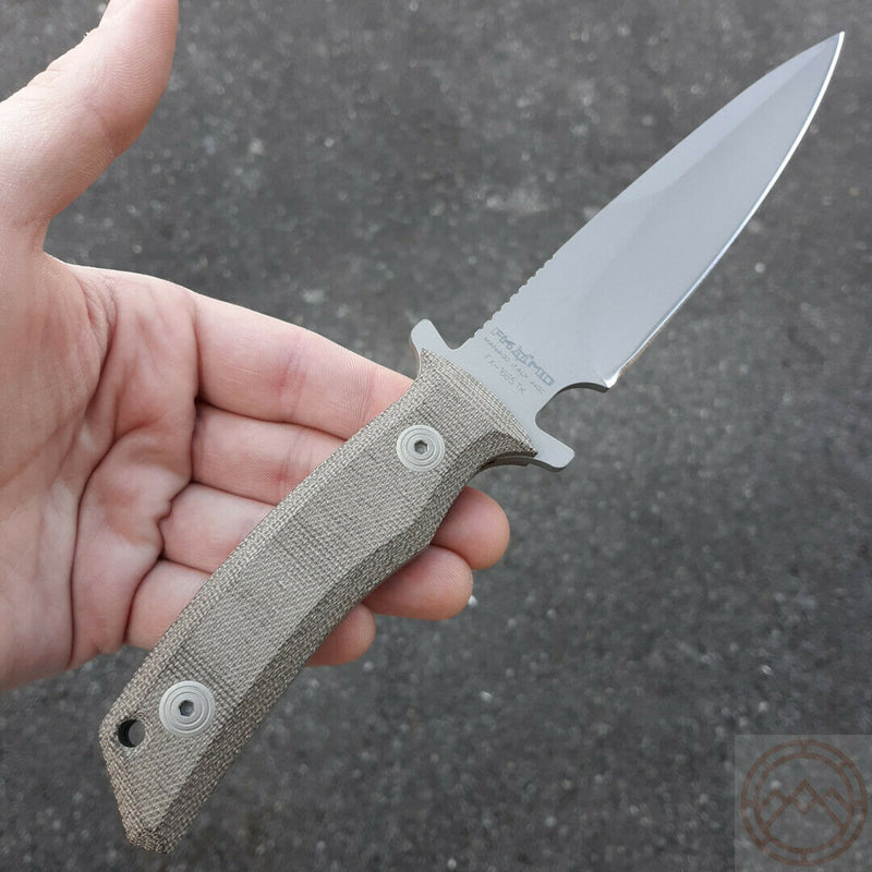 Fox Exagon Tactical Fixed Knife 5.5" 440C Steel Blade Green Canvas Micarta Handle 1665TK -Fox - Survivor Hand Precision Knives & Outdoor Gear Store