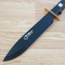 Frost Cutlery Quicksilver Bowie Fixed Knife 10.25" Stainless Steel Blade Black Finger Grooved Rubberized Handle S578RUBB -Frost Cutlery - Survivor Hand Precision Knives & Outdoor Gear Store