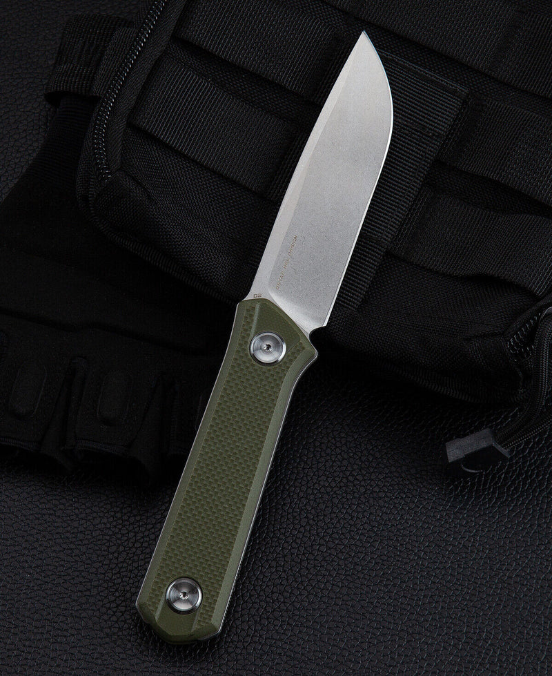 Bestech Knives Hedro Fixed Knife 3.75" D2 Tool Steel Blade Green G10 Handle F02B -Bestech Knives - Survivor Hand Precision Knives & Outdoor Gear Store