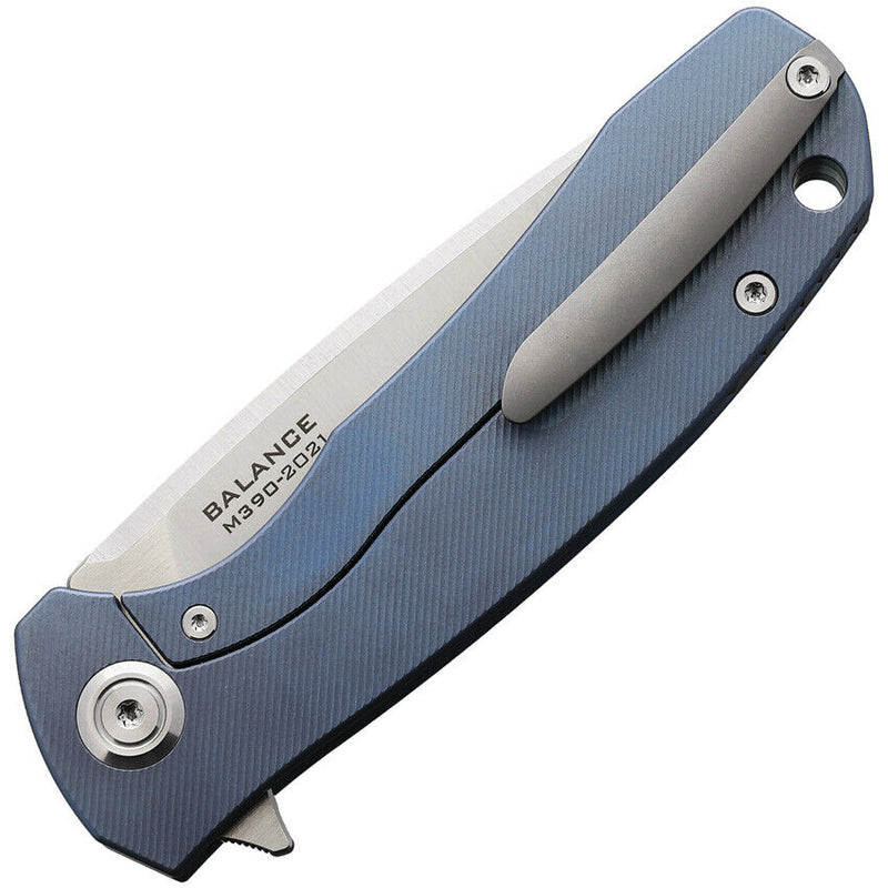 Maxace Balance Folding Knife 3.75" Bohler M390 Steel Blade Blue Titanium Handle XMBL102 -Maxace - Survivor Hand Precision Knives & Outdoor Gear Store