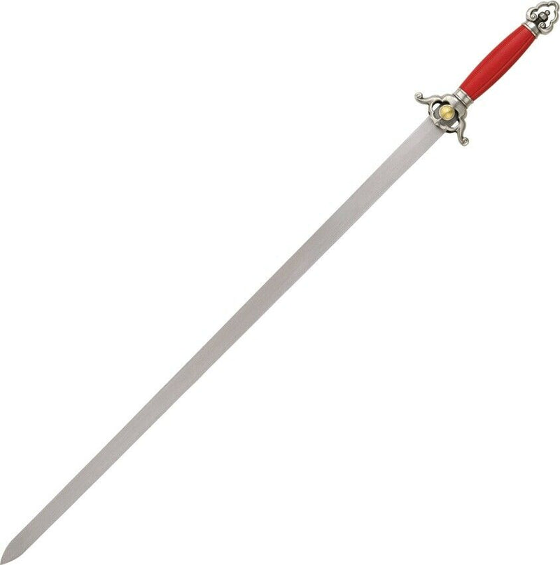 CAS Hanwei Wushu Fixed Sword 30" Spring Steel Blade Red Stainless Handle 2062 -CAS Hanwei - Survivor Hand Precision Knives & Outdoor Gear Store