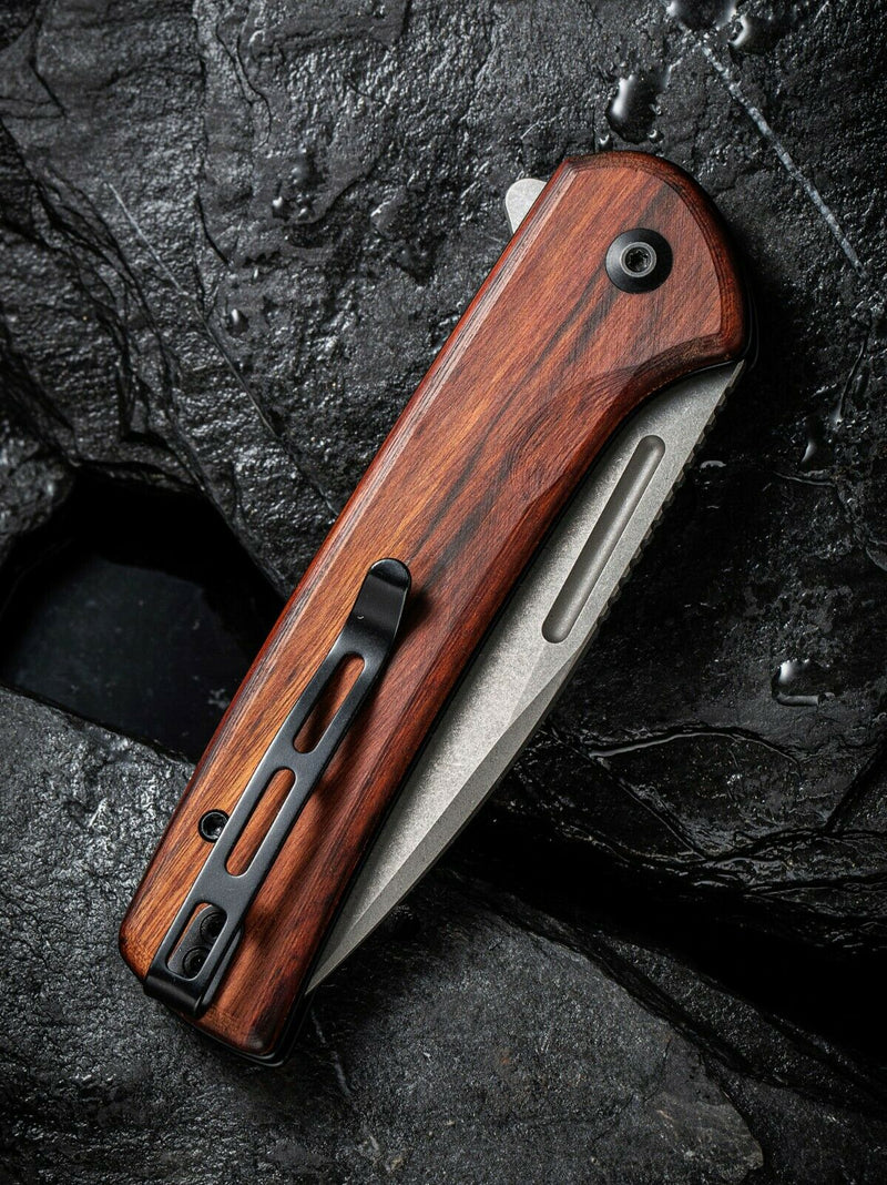 Civivi Conspirator Folding Knife 3.5" Nitro V Steel Blade Cuibourtia Wood Handle C210063 -Civivi - Survivor Hand Precision Knives & Outdoor Gear Store