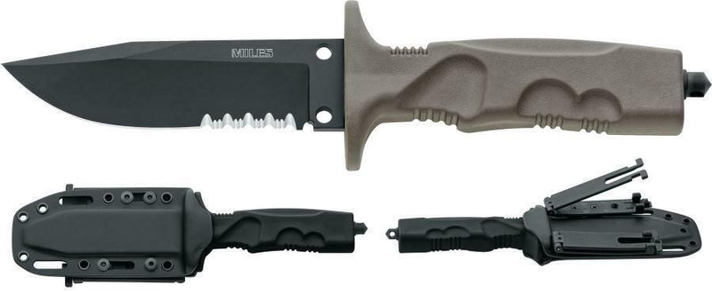 Fox Miles Combat Trooper Fixed Knife 5.25" N690 Steel Blade Desert Tan Forprene Handle 0171103 -Fox - Survivor Hand Precision Knives & Outdoor Gear Store