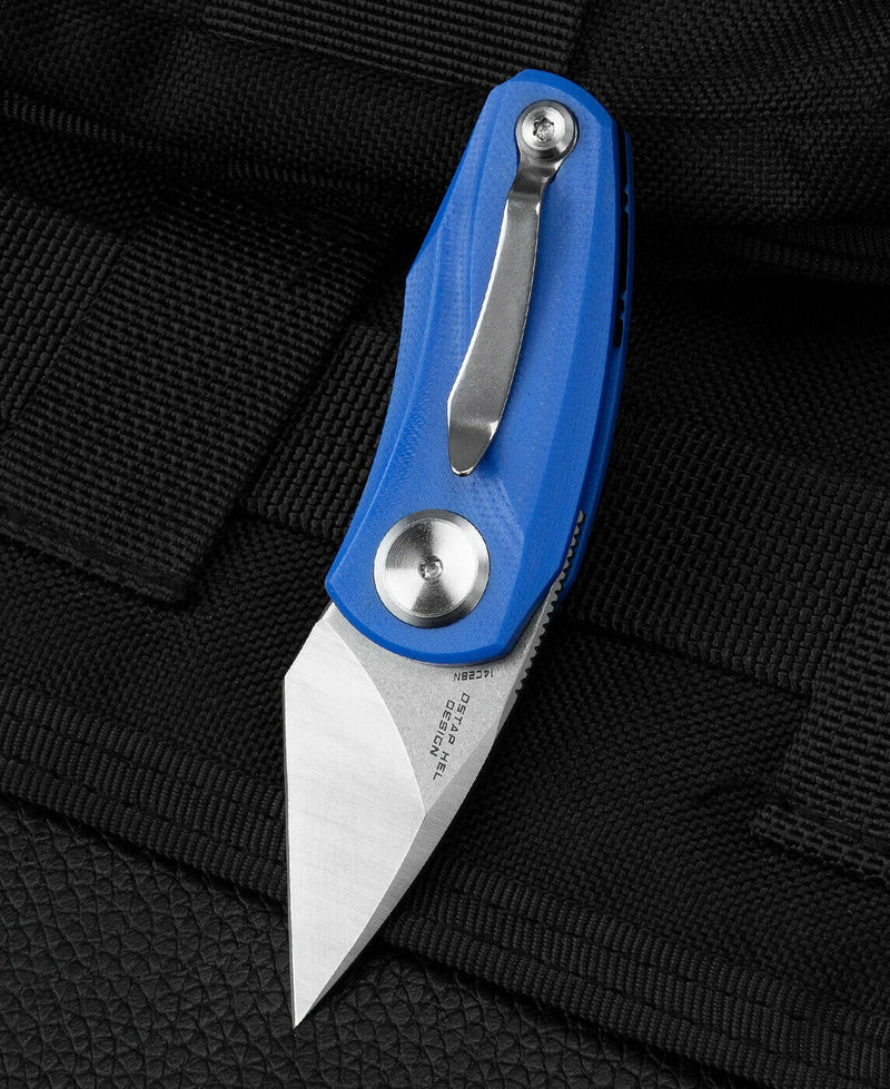 Bestech Knives Tulip Folding Knife 1.5" 14C28N Steel Blade Blue G10 Handle KG38D -Bestech Knives - Survivor Hand Precision Knives & Outdoor Gear Store