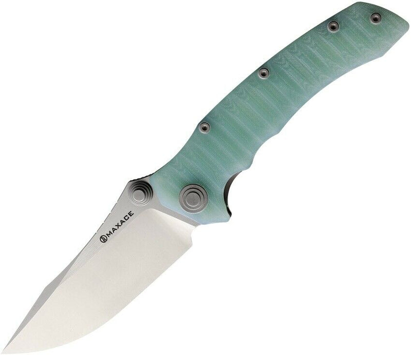 Maxace Sandstorm K Folding Knife 4.5" Bohler K110 Steel Blade Jade Sculpted G10 Handle MCK06 -Maxace - Survivor Hand Precision Knives & Outdoor Gear Store