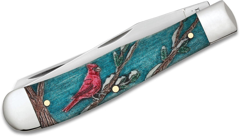 Case XX Trapper Cardinal Pocket Knife Stainless Steel Clip/Spey Blades Embellished Color Wash Natural Bone Handle 39159 -Case Cutlery - Survivor Hand Precision Knives & Outdoor Gear Store