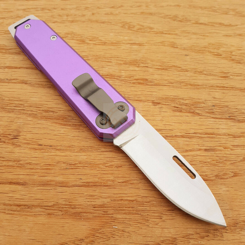 Bear & Son Slip Joint Folding Knife 2.38" High Carbon Steel Blade Purple Aluminum Handle 110PL -Bear & Son - Survivor Hand Precision Knives & Outdoor Gear Store