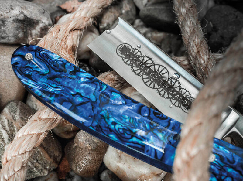 Boker Razor Folding Knife 3" Stainless Steel Blade Blue Paua Shell Handle 140557 -Boker - Survivor Hand Precision Knives & Outdoor Gear Store
