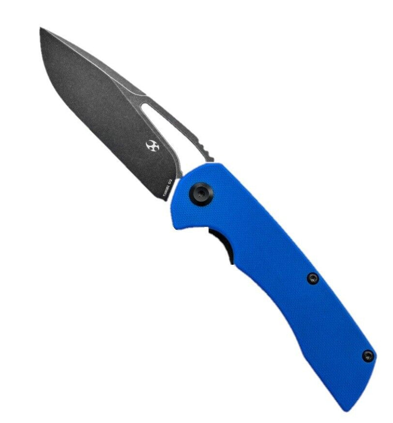 Kansept Knives Kryo Folding Knife 3.58" D2 Tool Steel Blade Blue G10 Handle 1001B2 -Kansept Knives - Survivor Hand Precision Knives & Outdoor Gear Store