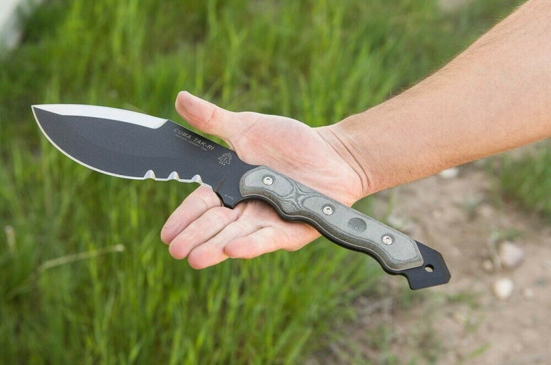 TOPS CUMA TAK-RI Fixed Knife 7" 1095HC Steel Full Tang Blade Gray Micarta Handle CUMATK02 -TOPS - Survivor Hand Precision Knives & Outdoor Gear Store
