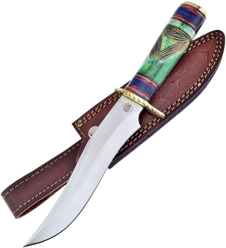 Frost Cutlery Spring Sparrow Fixed Knife 7" Stainless Blade Green Bone Handle W611GB -Frost Cutlery - Survivor Hand Precision Knives & Outdoor Gear Store