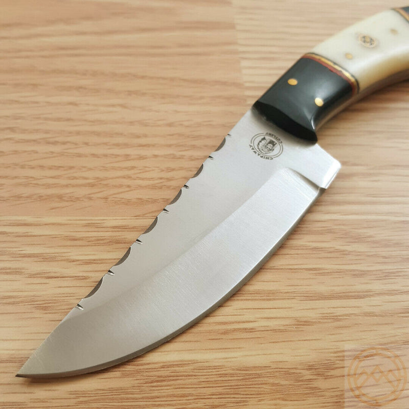 Frost Cutlery Cloud Hunter Fixed Knife 4" Stainless Steel Blade White Bone/Buffalo Horn Handle W676BHWSB -Frost Cutlery - Survivor Hand Precision Knives & Outdoor Gear Store