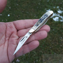 Frost Cutlery Peanut Pocket Knife Satin Finish Stainless Steel Blades Gray Bone Handle W107GY20 -Frost Cutlery - Survivor Hand Precision Knives & Outdoor Gear Store