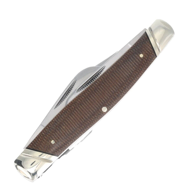 Rough Ryder Stockman Pocket Knife Stainless Steel Blades Brown Burlap Micarta Handle 2334 -Rough Ryder - Survivor Hand Precision Knives & Outdoor Gear Store