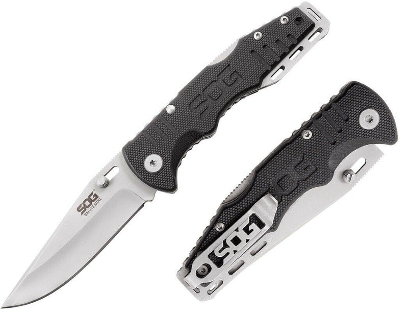 SOG Salute Mini Lockback Folding Knife 3.12" 8Cr13MoV Steel Black Blade G10 Handle FF1001CP -SOG - Survivor Hand Precision Knives & Outdoor Gear Store