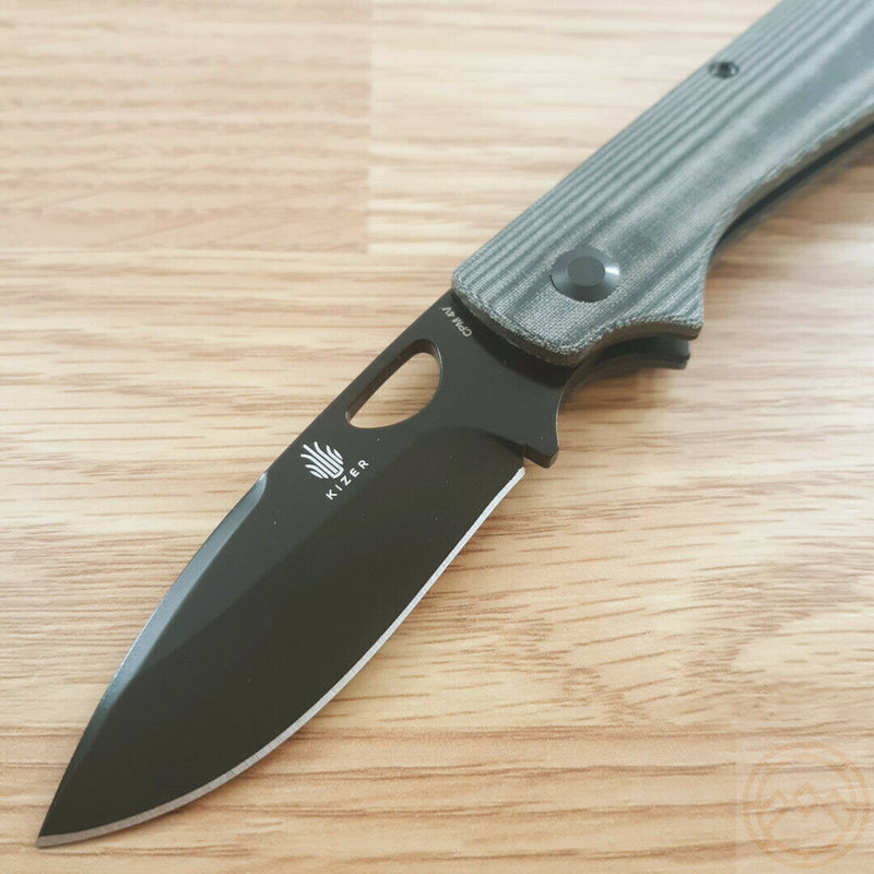 Kizer Cutlery Zipslip Folding Knife 2.75" CPM-4V Steel Blade Black Micarta Handle V3507N4 -Kizer Cutlery - Survivor Hand Precision Knives & Outdoor Gear Store