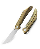 Bestech Knives Kamoza Folding Knife 3.63" Bohler M390 Steel Blade Gold Titanium Handle KT1911C -Bestech Knives - Survivor Hand Precision Knives & Outdoor Gear Store