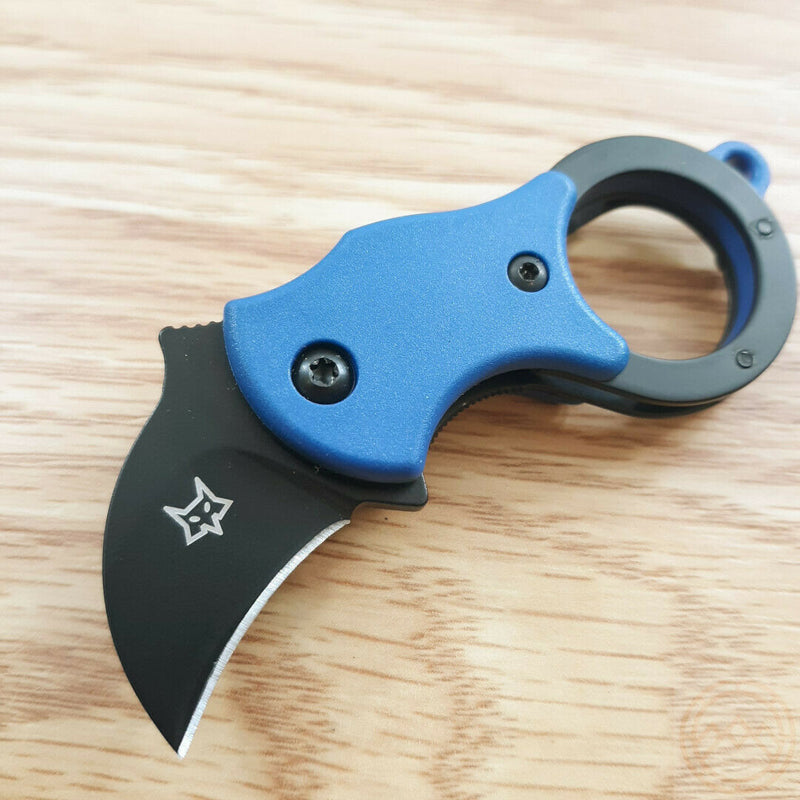 Fox Mini-Ka Linerlock Folding Knife 1" 420 Steel Hawkbill Blade Blue FRN Handle 535BLB -Fox - Survivor Hand Precision Knives & Outdoor Gear Store