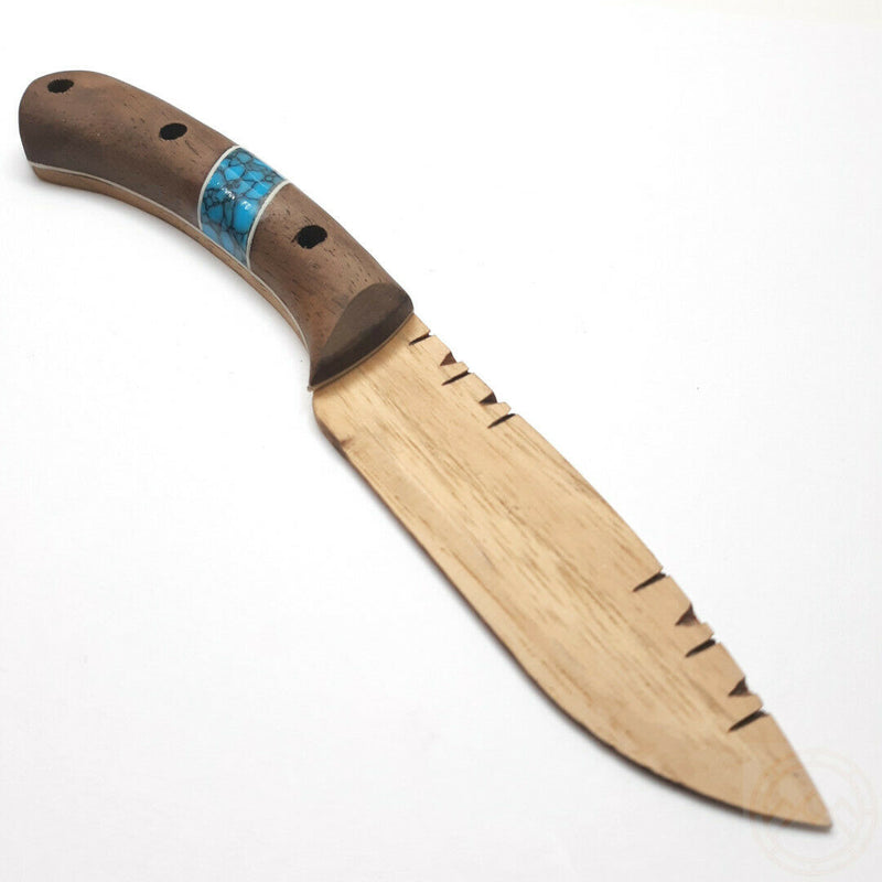 Condor River Wooden Kit Fixed Knife 3.5" Natural Wood Blade Walnut/Turquoise Handle 282935HI -Condor - Survivor Hand Precision Knives & Outdoor Gear Store