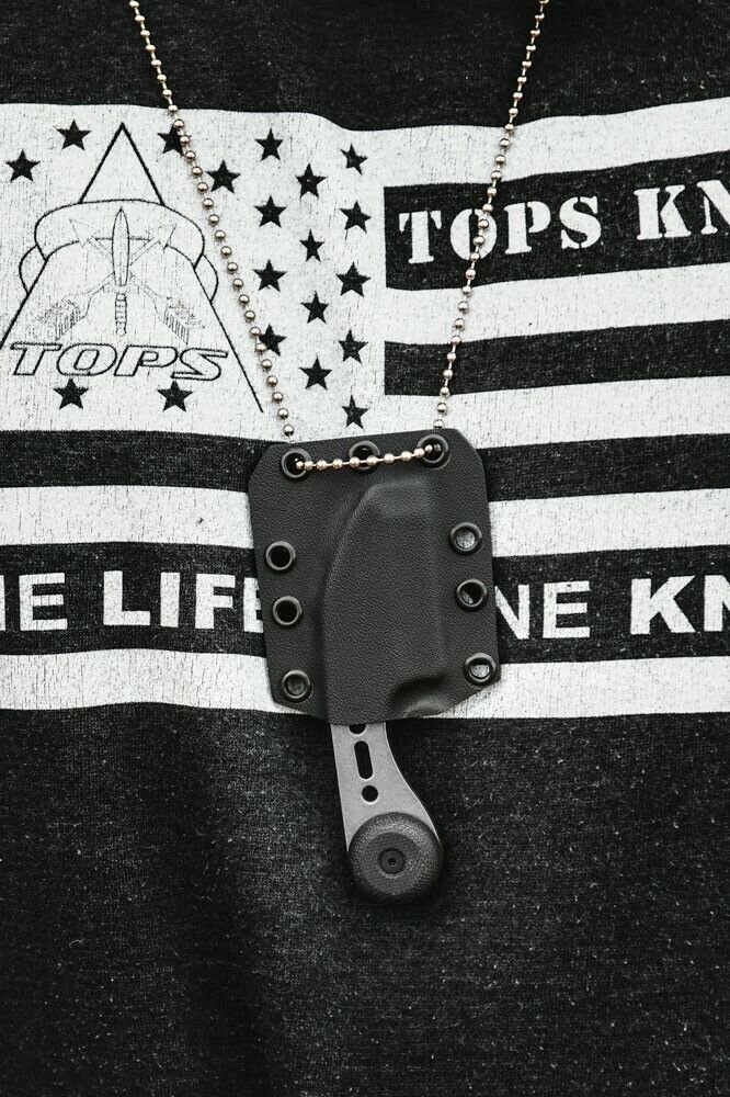 TOPS 3 Bros Neck Fixed Knife 2" 1095HC Steel Blade Black Canvas Micarta Handle 3BR03 -TOPS - Survivor Hand Precision Knives & Outdoor Gear Store
