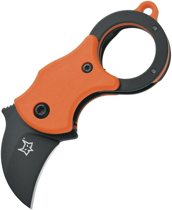 Fox Mini-Ka Linerlock Folding Knife 1" 420 Steel Hawkbill Blade Orange FRN Handle 535OB -Fox - Survivor Hand Precision Knives & Outdoor Gear Store