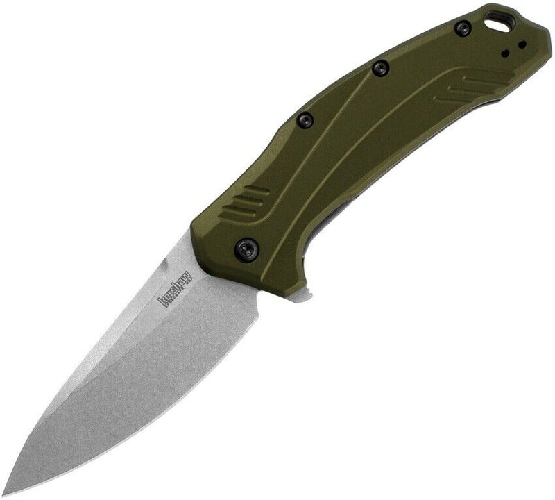 Kershaw Link Linerlock Folding Knife 3.25" CPM-20CV Steel Blade Olive Aluminum Handle 1776OLSW -Kershaw - Survivor Hand Precision Knives & Outdoor Gear Store