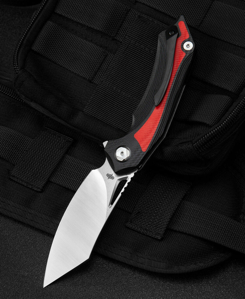 Bestech Knives Kasta Linerlock Folding Knife 3.5" 154CM Steel Blade Black And Red G10 Handle KG45C -Bestech Knives - Survivor Hand Precision Knives & Outdoor Gear Store