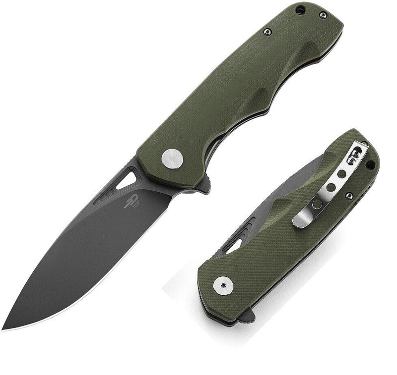 Bestech Knives Airstream Folding Knife 3.75" D2 Tool Steel Blade OD Green G10 Handle KG47H -Bestech Knives - Survivor Hand Precision Knives & Outdoor Gear Store