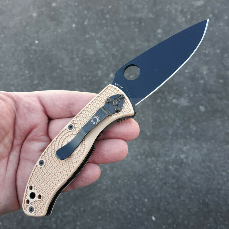 Spyderco Tenacious LWT Tan Folding Knife 3.38" 8Cr13MoV Steel Blade FRN Handle 122PTNBK -Spyderco - Survivor Hand Precision Knives & Outdoor Gear Store
