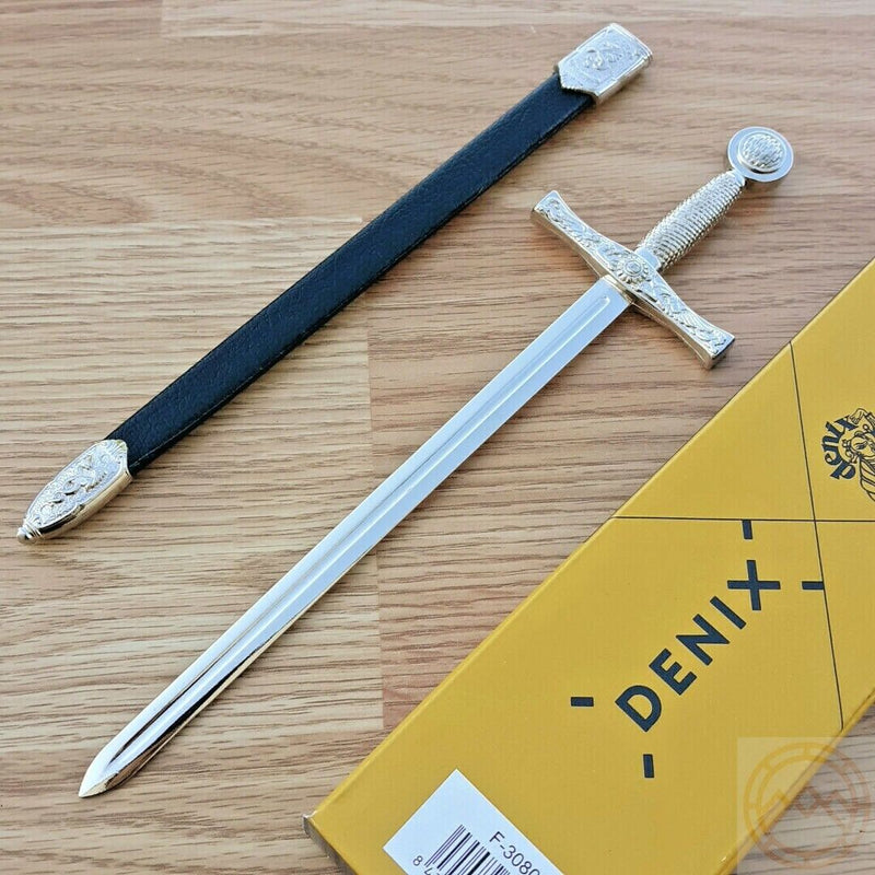 Denix Excalibur Letter Opener Sword Knife 8" Metal Construction False Edge Blade Silver Finish Handle 3080F -Denix - Survivor Hand Precision Knives & Outdoor Gear Store