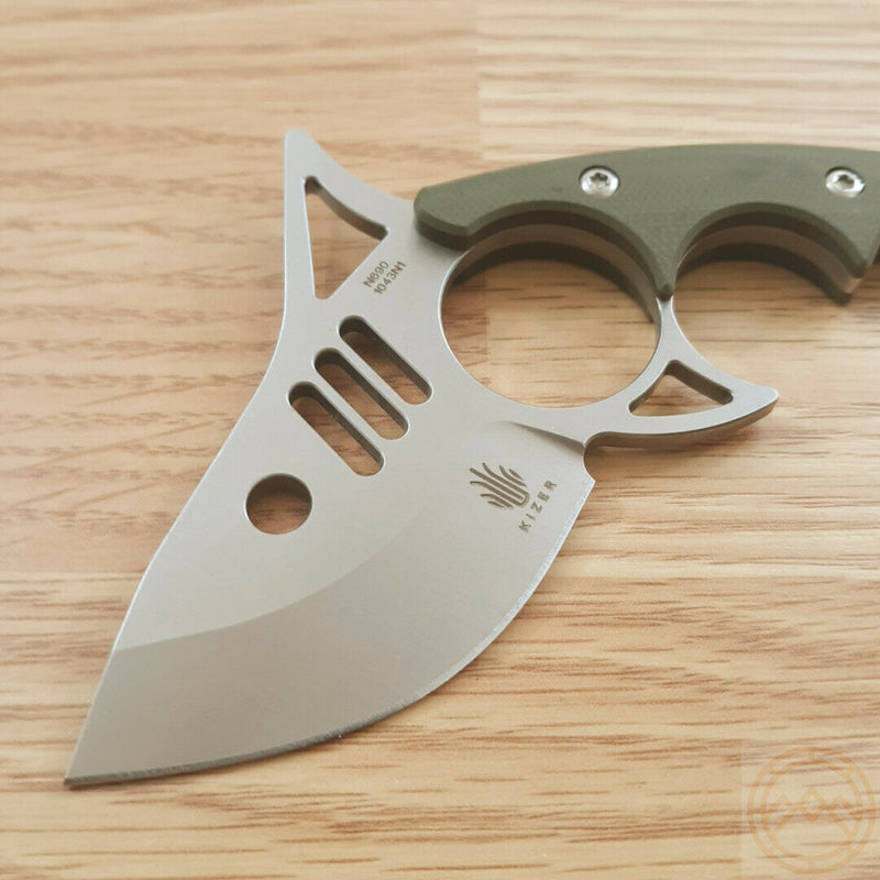 Kizer Cutlery The Shark Fixed Knife 2.5" Bohler N690 Steel Blade Green G10 Handle 1043N1 -Kizer Cutlery - Survivor Hand Precision Knives & Outdoor Gear Store