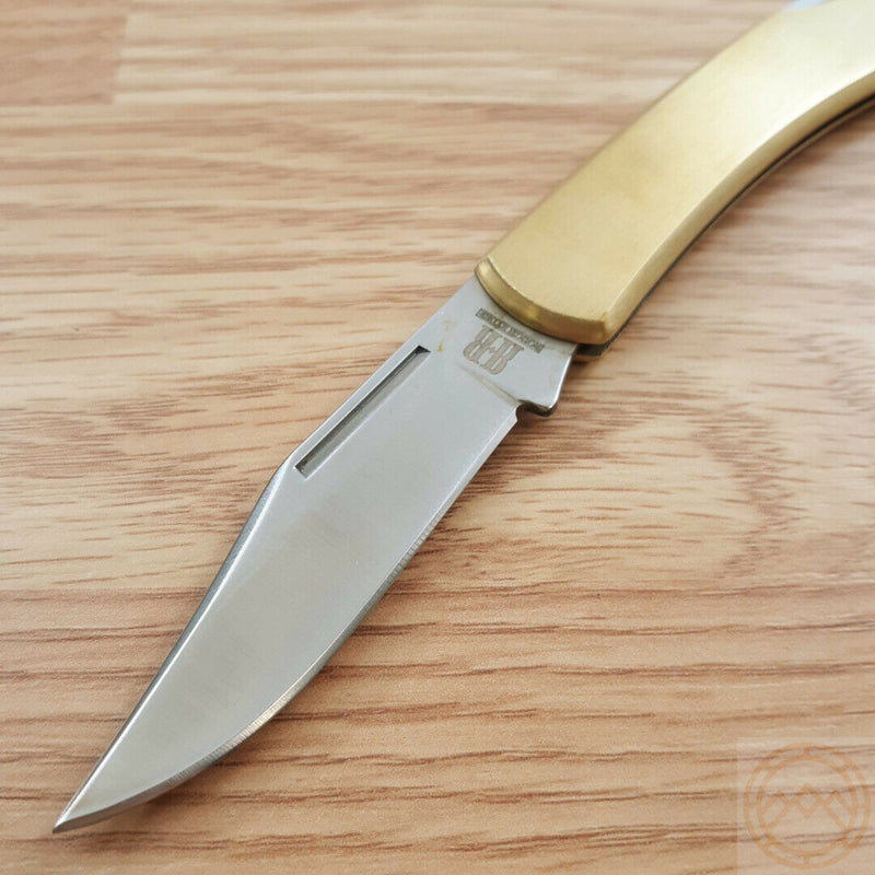 Rough Ryder Lockback Folding Knife 2.5" 440 Steel Clip Blade Brushed Brass Handle 1978 -Rough Ryder - Survivor Hand Precision Knives & Outdoor Gear Store