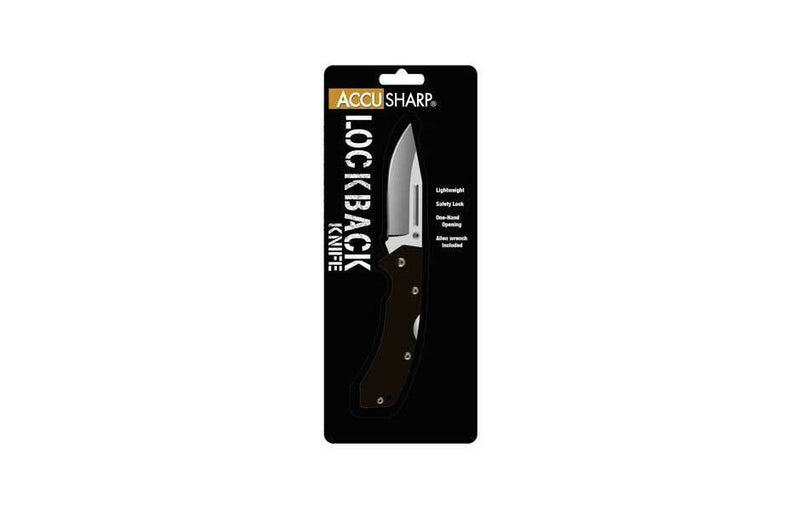 AccuSharp Lockback Folding Knife 3.25" Stainless Steel Blade Black G10 Handle 711C -AccuSharp - Survivor Hand Precision Knives & Outdoor Gear Store