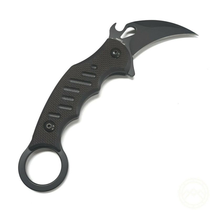 Fox Karambit Fixed Knife 2.5" N690 Steel Blade Black Finger Grooved G10 Handle 598 -Fox - Survivor Hand Precision Knives & Outdoor Gear Store