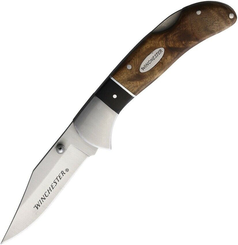 Winchester Lockback Folding Knife 3" Stainless Steel Blade Burl Wood Handle 2241785 -Winchester - Survivor Hand Precision Knives & Outdoor Gear Store