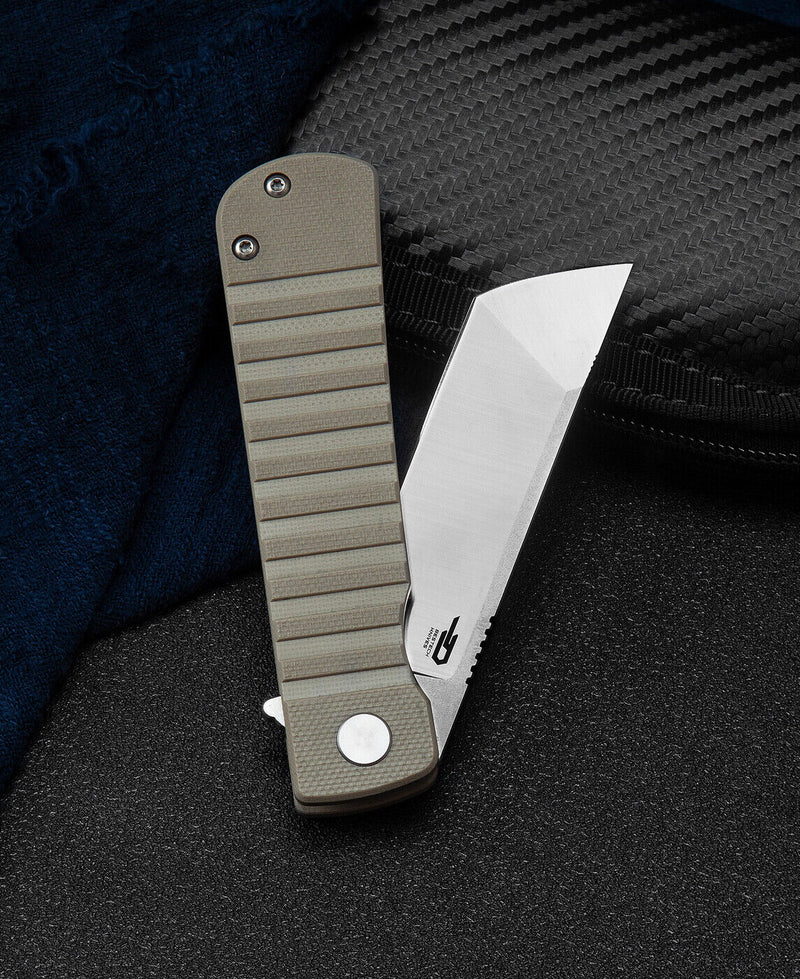 Bestech Knives Titan Linerlock Folding Knife 3" D2 Tool Steel Blade Beige G10 Handle KG49A2 -Bestech Knives - Survivor Hand Precision Knives & Outdoor Gear Store