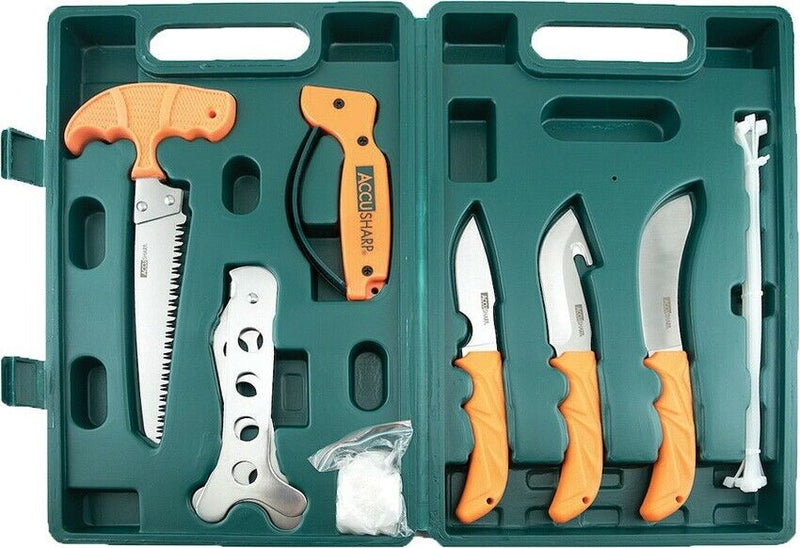 AccuSharp Game Processing Kit Butcher Caping Guthook Bone Knives Saw Spreader 728C -AccuSharp - Survivor Hand Precision Knives & Outdoor Gear Store