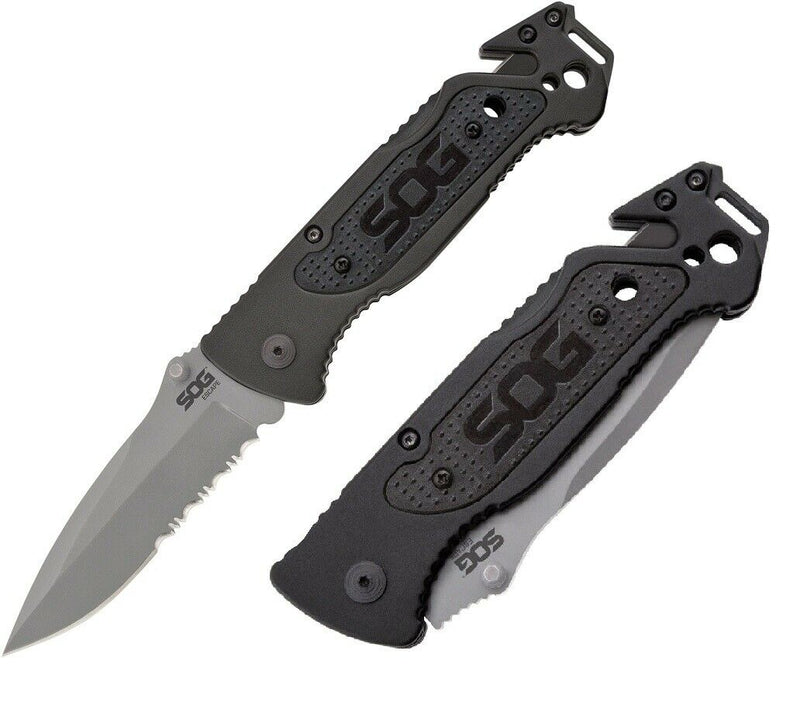 SOG Escape Lockback Folding Knife 3.25" 9Cr18MoV Steel Blade Aluminum Handle FF24CP -SOG - Survivor Hand Precision Knives & Outdoor Gear Store