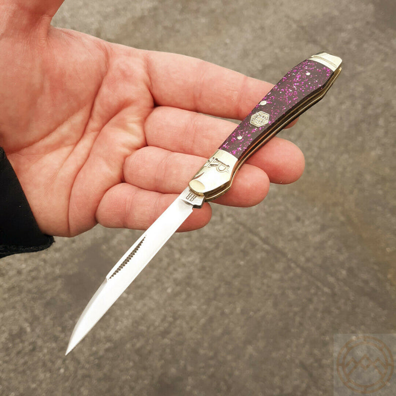 Rough Ryder Sparkle Folding Knife Stainless Steel Blade Purple Glitter Acrylic Handle 2019 -Rough Ryder - Survivor Hand Precision Knives & Outdoor Gear Store